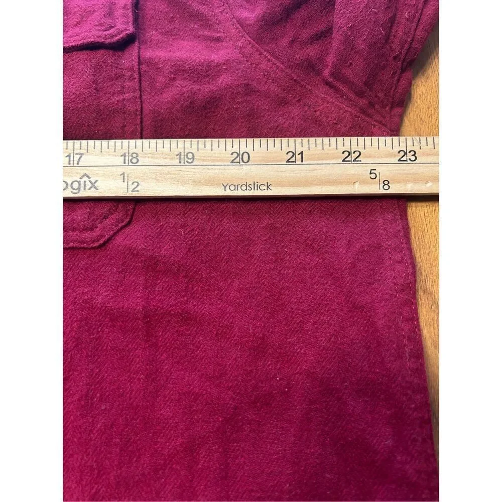 Woolrich Shirt Men’s Large Maroon Button Down Long Sleeve Flannel Casual Outdoor